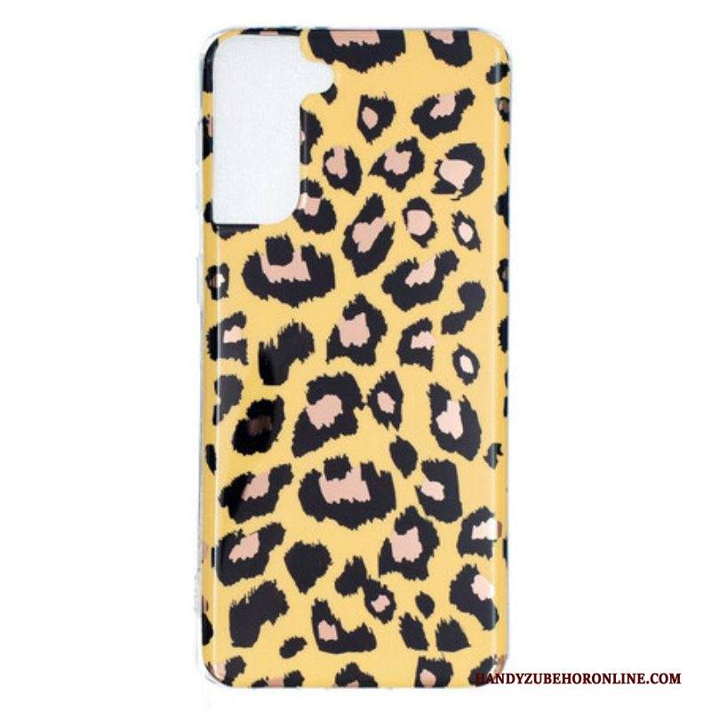 Cover Samsung Galaxy S21 Plus 5G Marmo Stile Leopardo