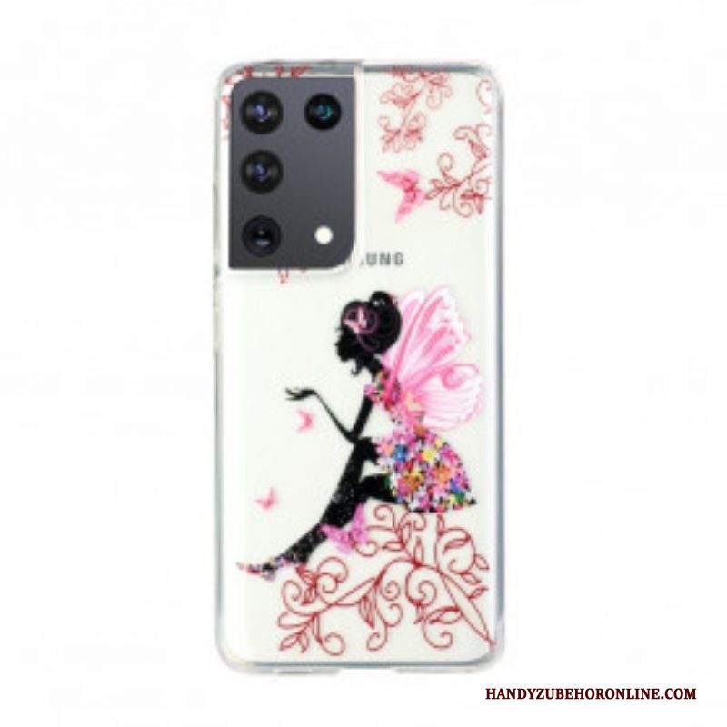 Cover Samsung Galaxy S21 Ultra 5G Fata Dei Fiori Trasparente