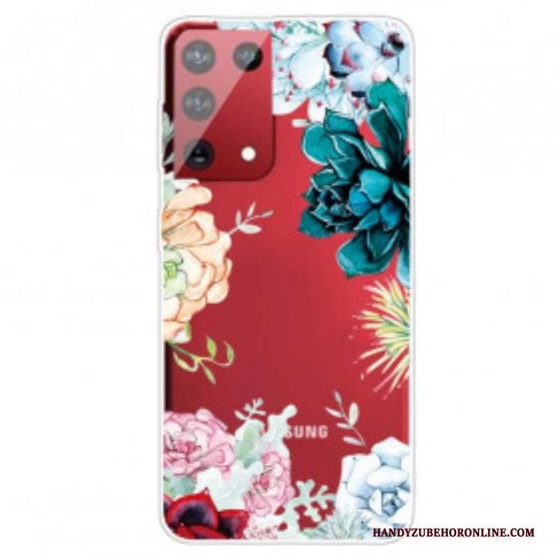 Cover Samsung Galaxy S21 Ultra 5G Fiori Dell'acquerello