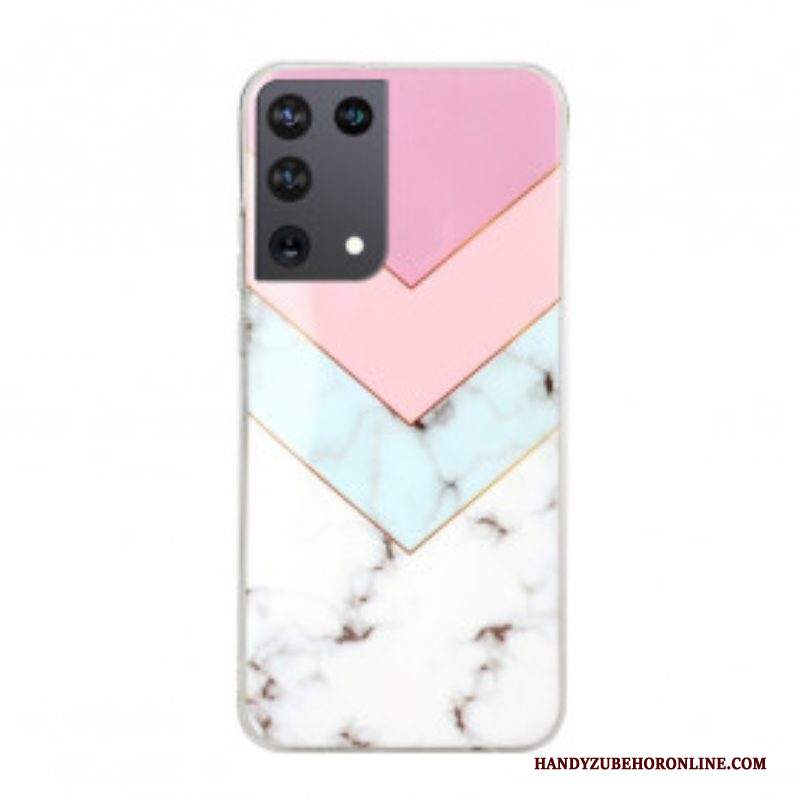 Cover Samsung Galaxy S21 Ultra 5G Marmo Glamour Colorato