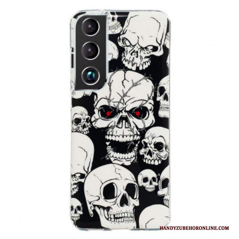 Cover Samsung Galaxy S22 5G Attenzione Teschi Fluorescenti