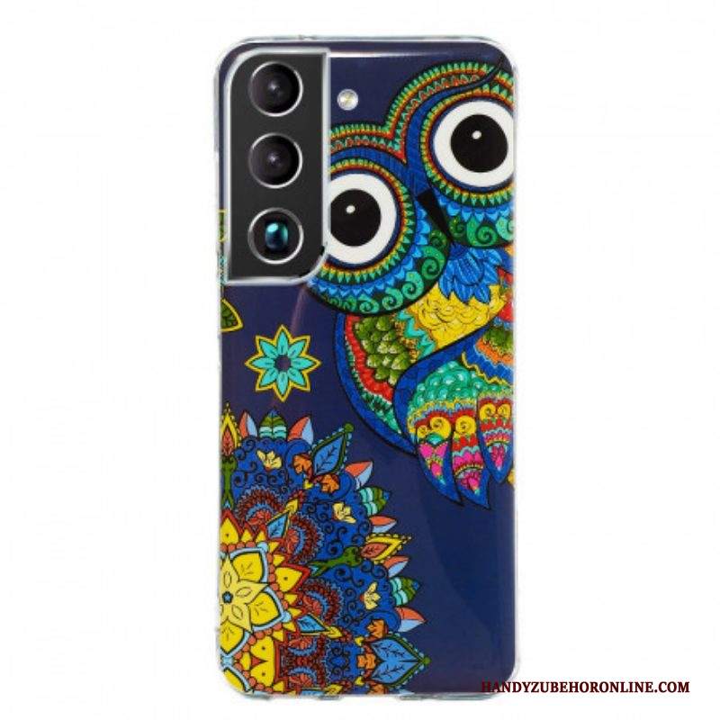 Cover Samsung Galaxy S22 5G Mandala Gufo Fluorescente