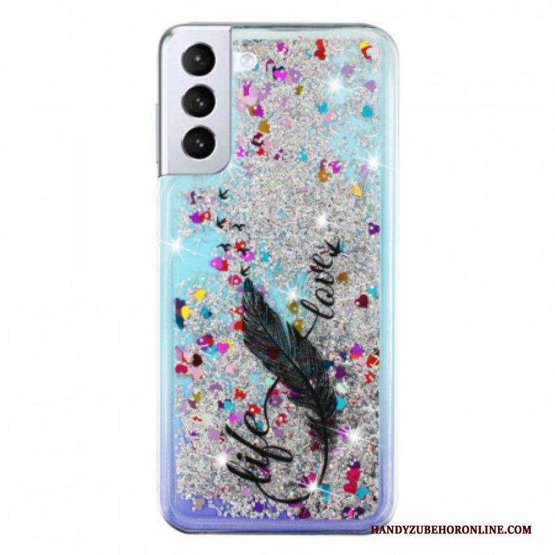 Cover Samsung Galaxy S22 5G Paillettes Life & Love