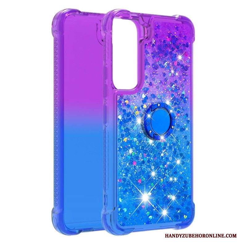 Cover Samsung Galaxy S22 5G Staffa Ad Anello Glitterata