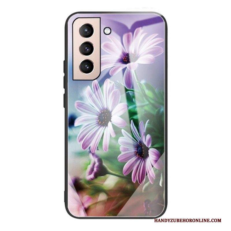 Cover Samsung Galaxy S22 Plus 5G Fiori Realistici In Vetro Temperato