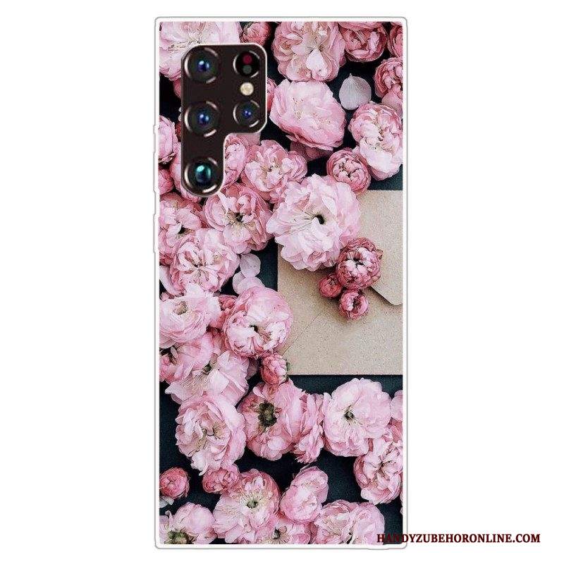 Cover Samsung Galaxy S22 Ultra 5G Fiori Rosa