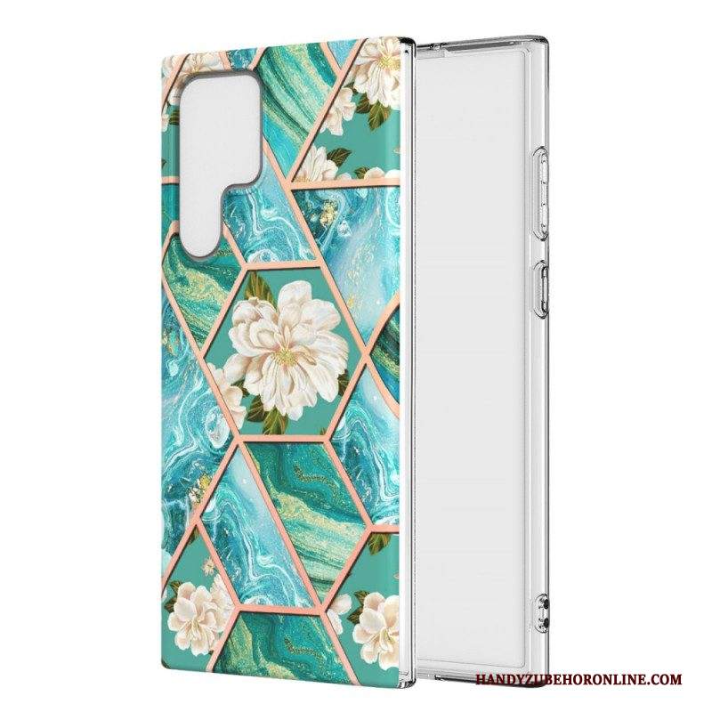 Cover Samsung Galaxy S22 Ultra 5G Floreale Marmorizzato