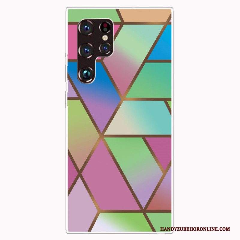 Cover Samsung Galaxy S22 Ultra 5G Marmo Geometrico