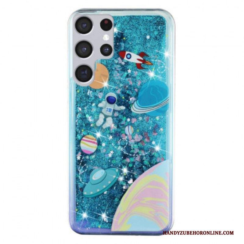 Cover Samsung Galaxy S22 Ultra 5G Paillettes Spaziali