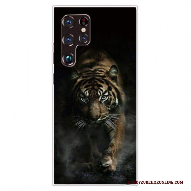 Cover Samsung Galaxy S22 Ultra 5G Tigre Flessibile