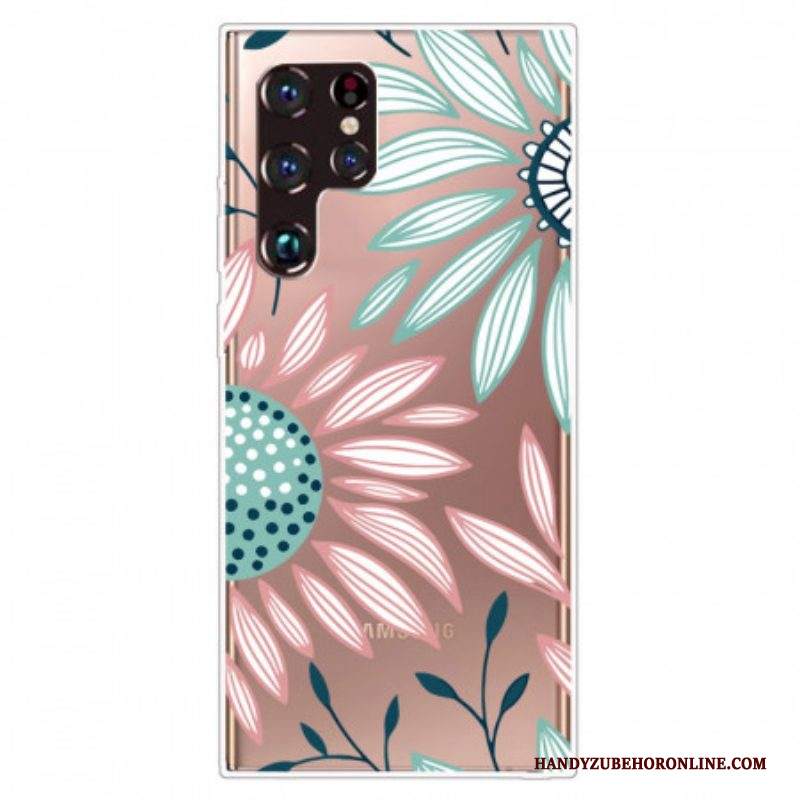 Cover Samsung Galaxy S22 Ultra 5G Un Fiore Trasparente