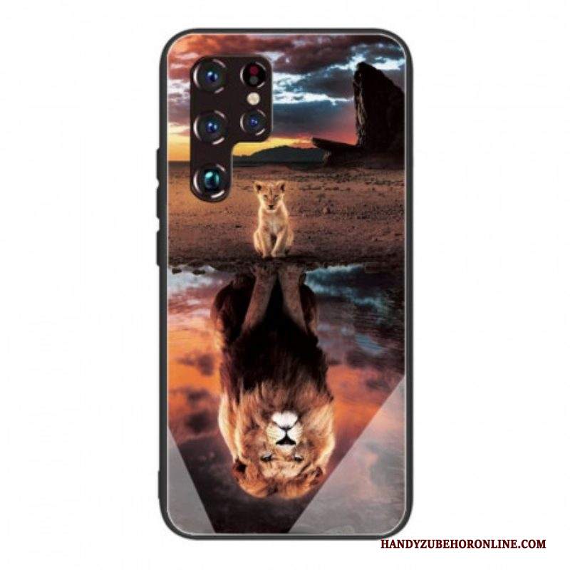 Cover Samsung Galaxy S22 Ultra 5G Vetro Temperato Da Sogno Di Lion Cub