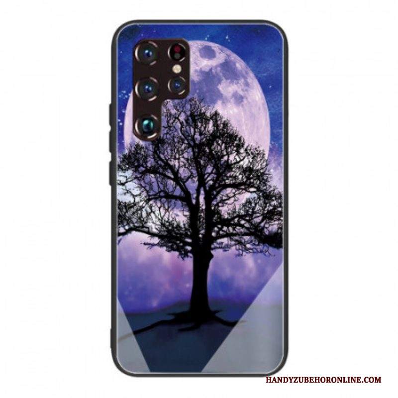 Cover Samsung Galaxy S22 Ultra 5G Vetro Temperato Dell'albero Del Mondo