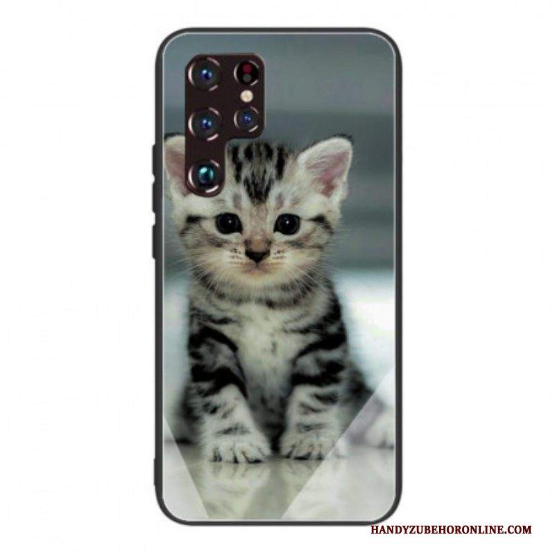 Cover Samsung Galaxy S22 Ultra 5G Vetro Temperato Gattino