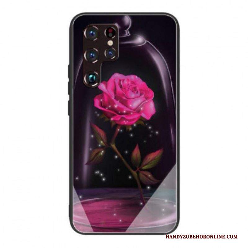 Cover Samsung Galaxy S22 Ultra 5G Vetro Temperato Rosa Magico