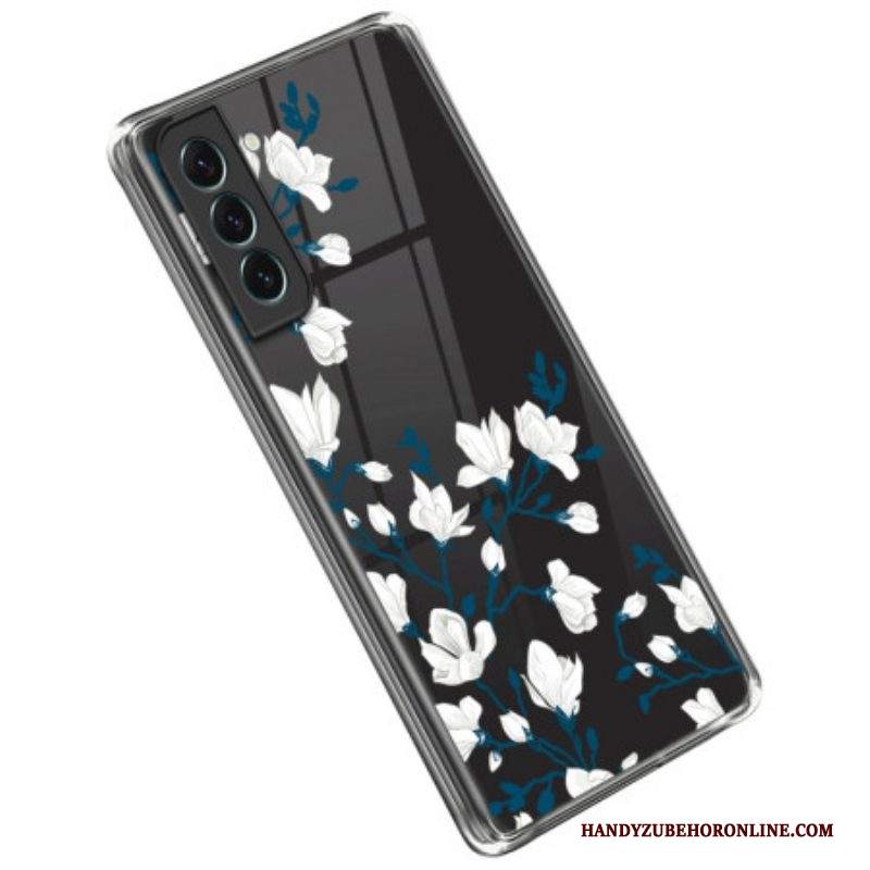 Cover Samsung Galaxy S23 5G Fiori Bianchi Senza Soluzione Di Continuità