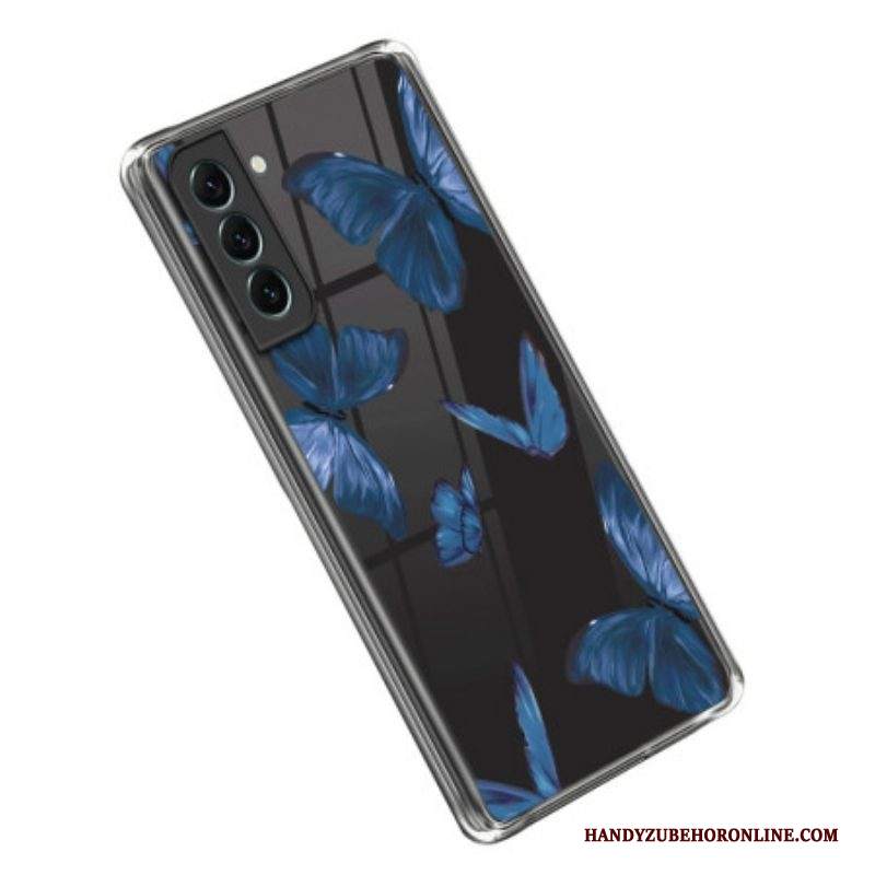 Cover Samsung Galaxy S23 Plus 5G Farfalle Blu