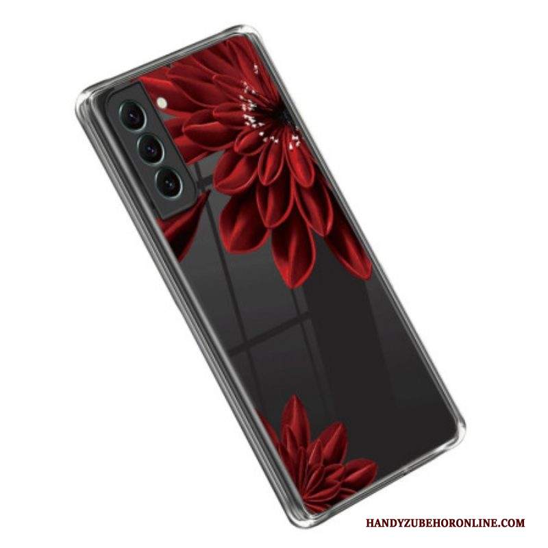 Cover Samsung Galaxy S23 Plus 5G Fiori Rossi Senza Soluzione Di Continuità