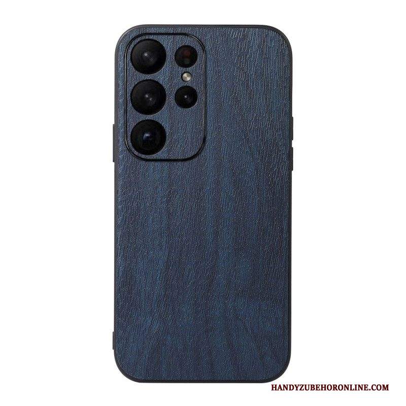 Cover Samsung Galaxy S23 Ultra 5G Stile Pelle Effetto Legno