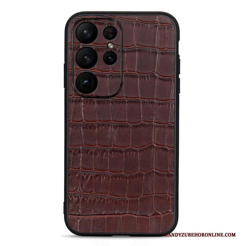 Cover Samsung Galaxy S23 Ultra 5G Vera Pelle Stile Coccodrillo