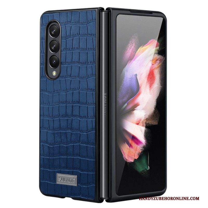 Cover Samsung Galaxy Z Fold 3 5G Pelle Di Coccodrillo Stile Sulada