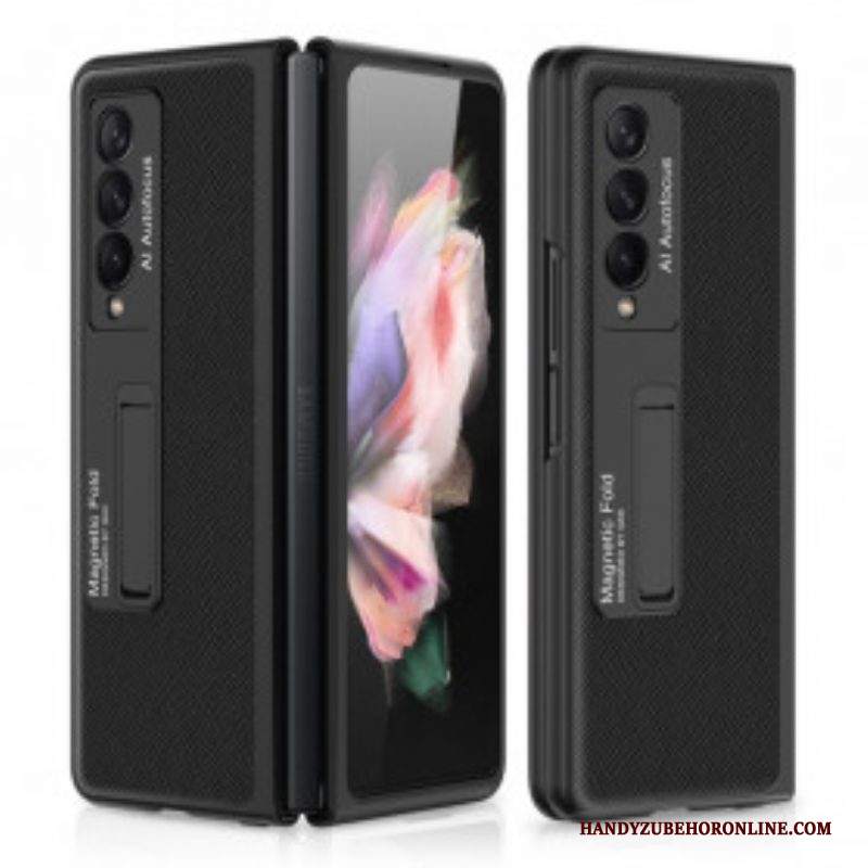 Cover Samsung Galaxy Z Fold 3 5G Supporto In Pelle Intrecciata Gkk