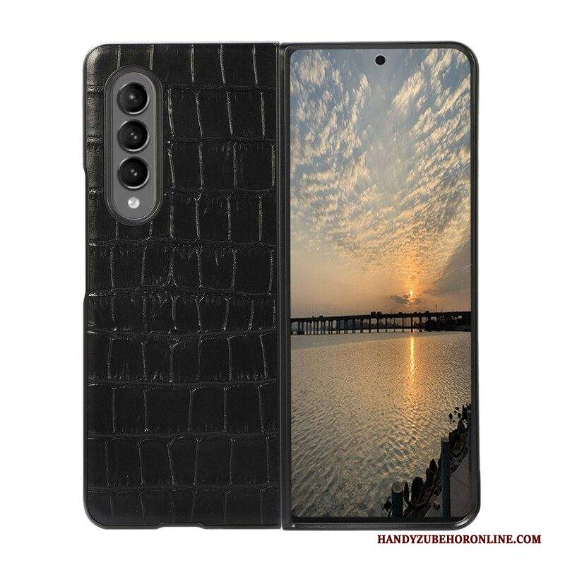 Cover Samsung Galaxy Z Fold 3 5G Vera Pelle Di Coccodrillo