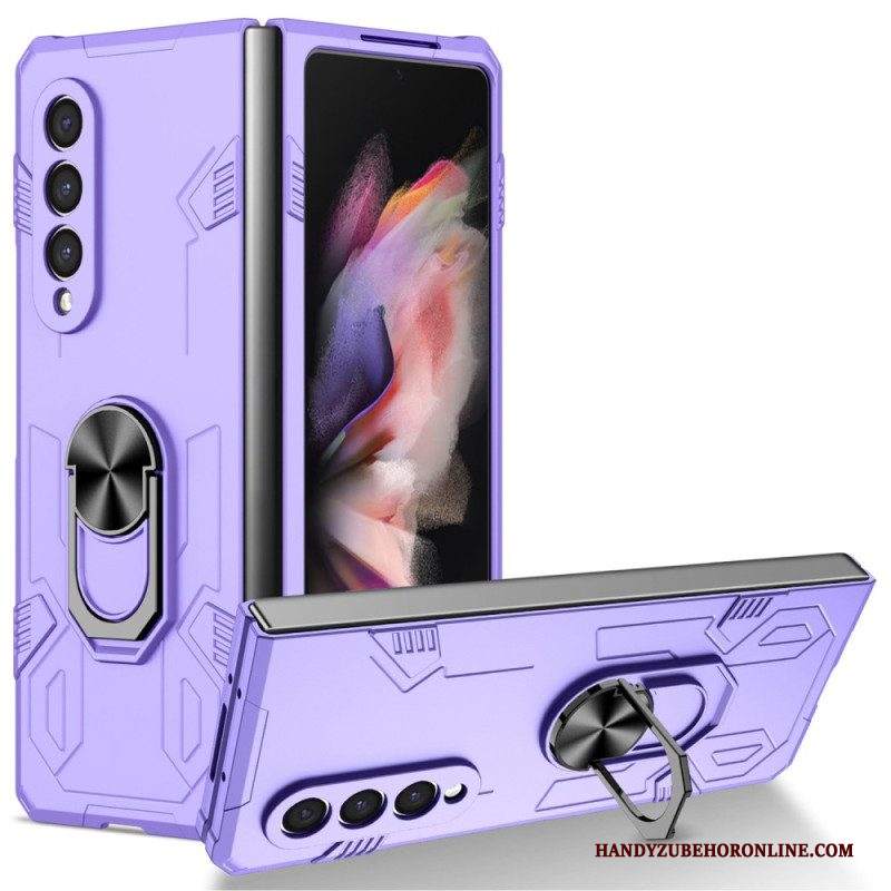 Cover Samsung Galaxy Z Fold 4 Bimateriale E Anello Rotante