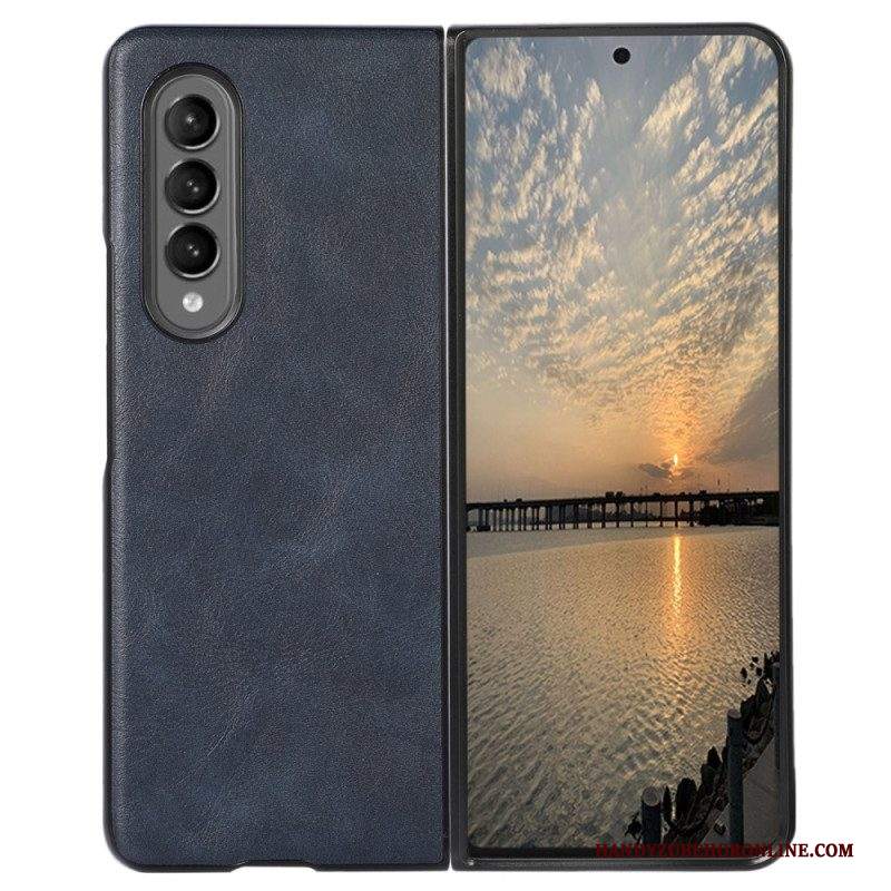 Cover Samsung Galaxy Z Fold 4 Texture Classica In Ecopelle