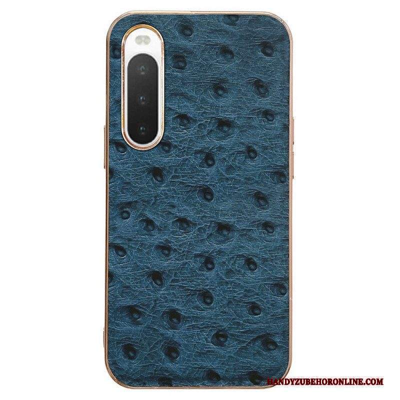 Cover Sony Xperia 10 IV Vera Pelle Stile Struzzo