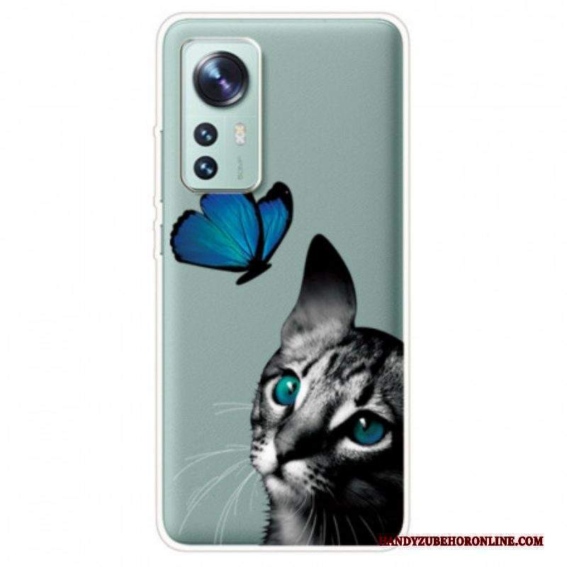 Cover Xiaomi 12 / 12X Gatto E Farfalla