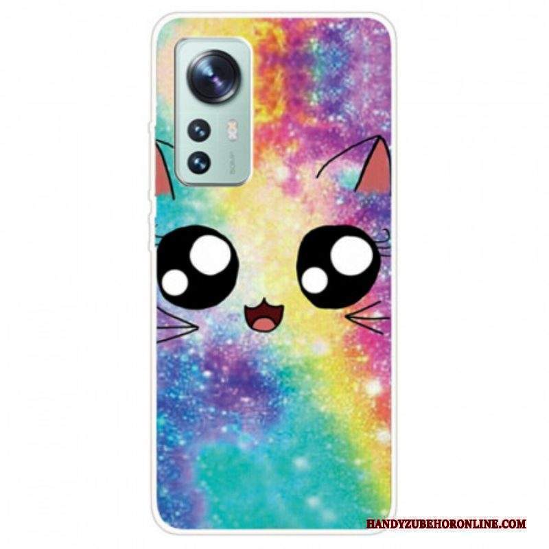 Cover Xiaomi 12 Pro Decorazione Gatto In Silicone