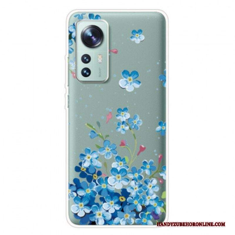 Cover Xiaomi 12 Pro Fiori Blu