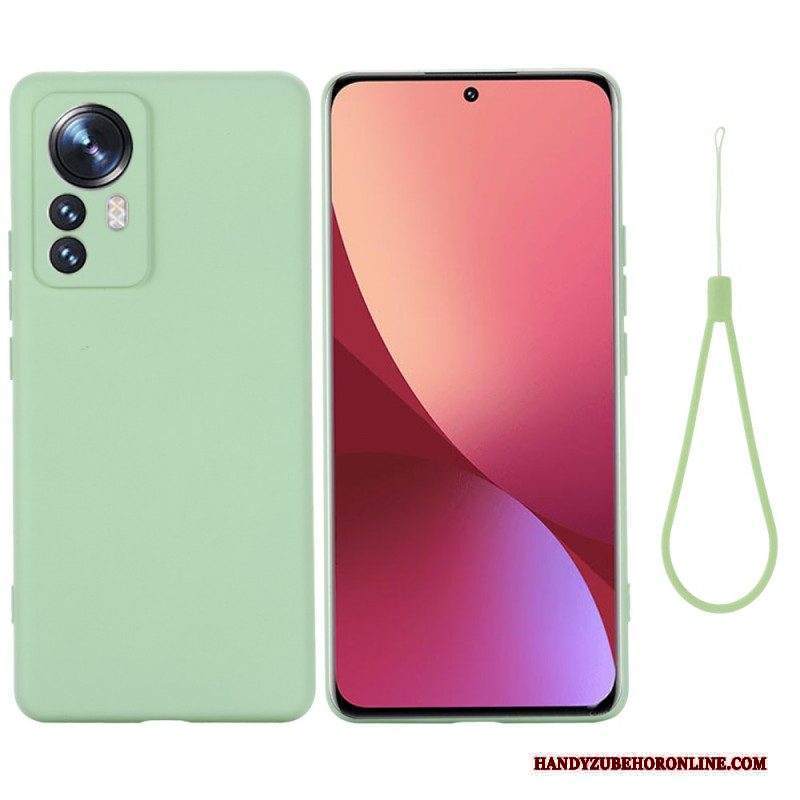 Cover Xiaomi 12 Pro Silicone Liquido Con Cordino