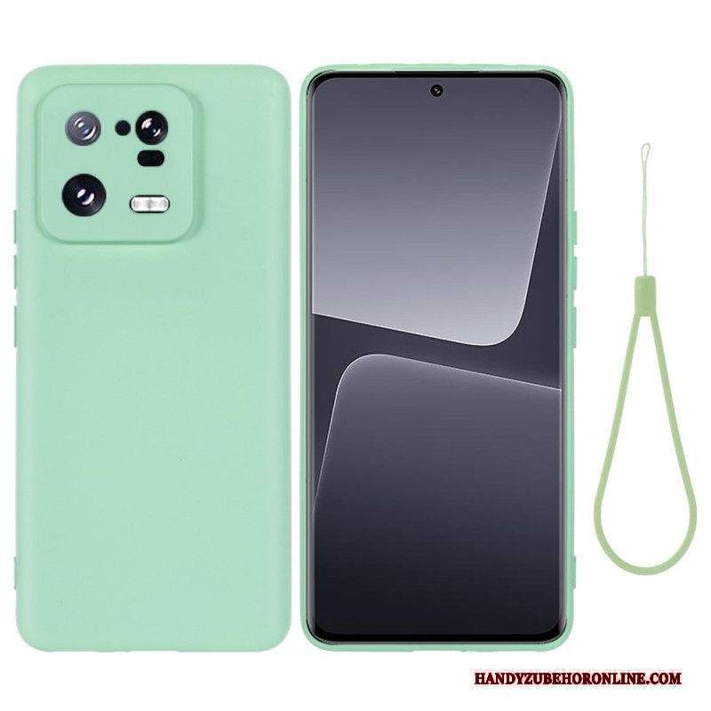 Cover Xiaomi 13 Pro Silicone Liquido Con Cordino