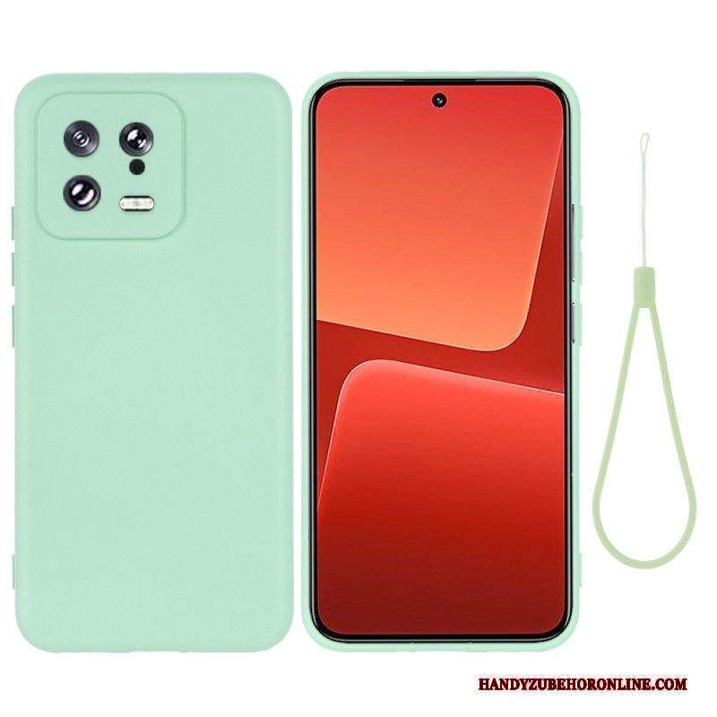 Cover Xiaomi 13 Silicone Liquido Con Cordino