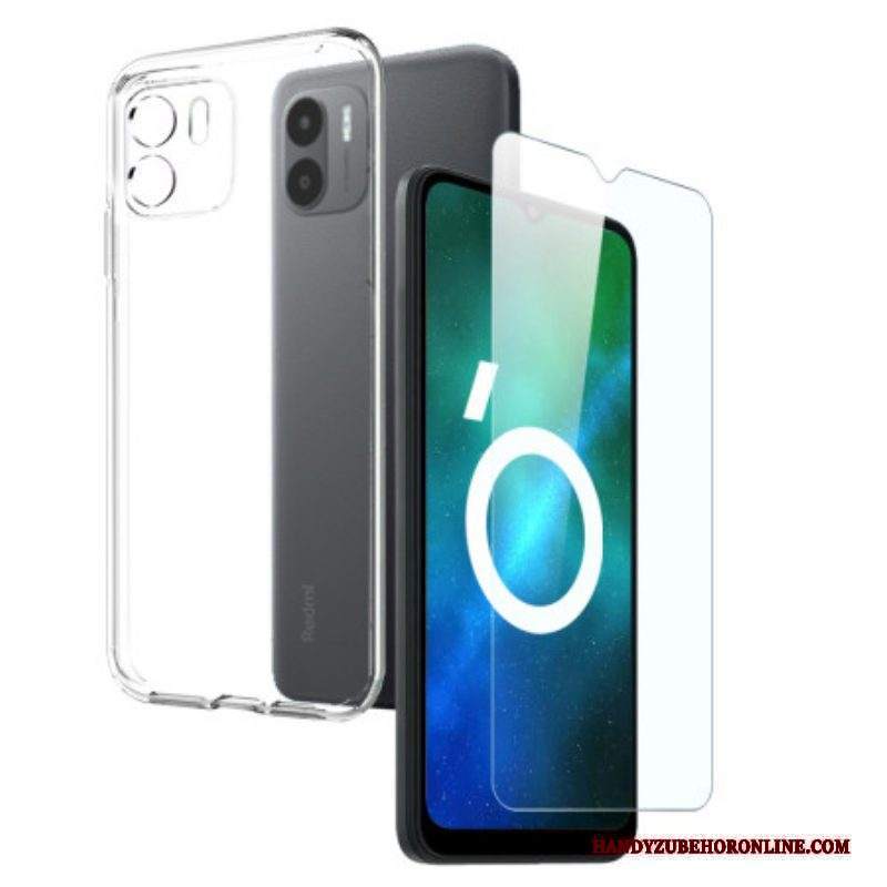 Cover Xiaomi Redmi A1 Trasparente Con Protezione Per Lo Schermo