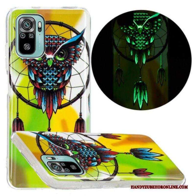 Cover Xiaomi Redmi Note 10 / 10S Acchiappasogni Gufo Fluorescente