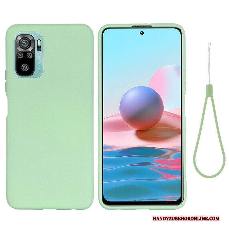 Cover Xiaomi Redmi Note 10 / 10S Silicone Liquido Con Cordino