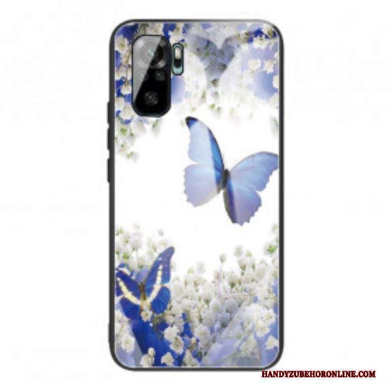 Cover Xiaomi Redmi Note 10 / 10S Vetro Temperato Design Farfalle