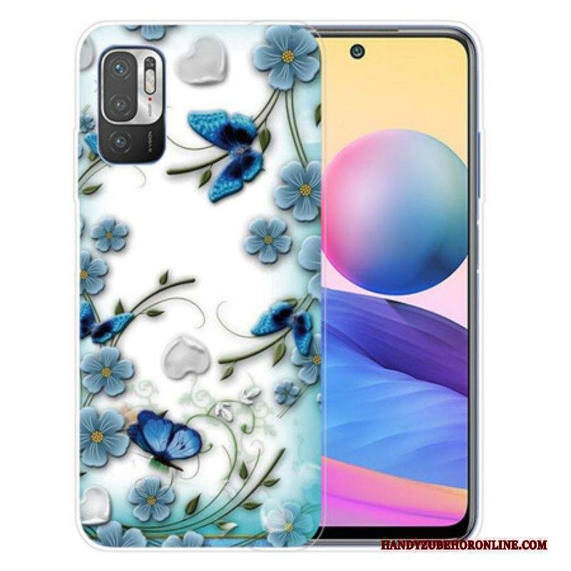 Cover Xiaomi Redmi Note 10 5G Farfalle E Fiori Retrò