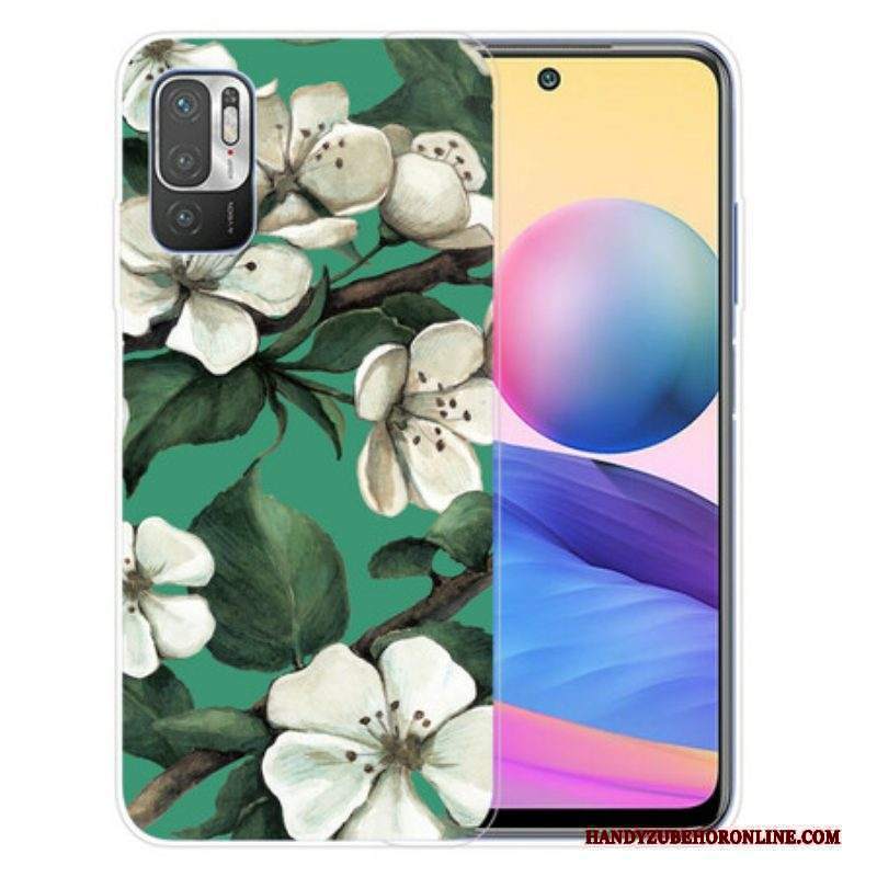 Cover Xiaomi Redmi Note 10 5G Fiori Bianchi Dipinti