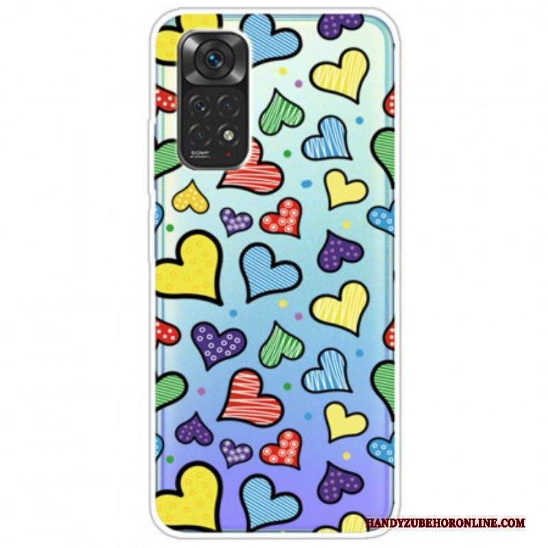 Cover Xiaomi Redmi Note 11 / 11S Cuori Multicolori