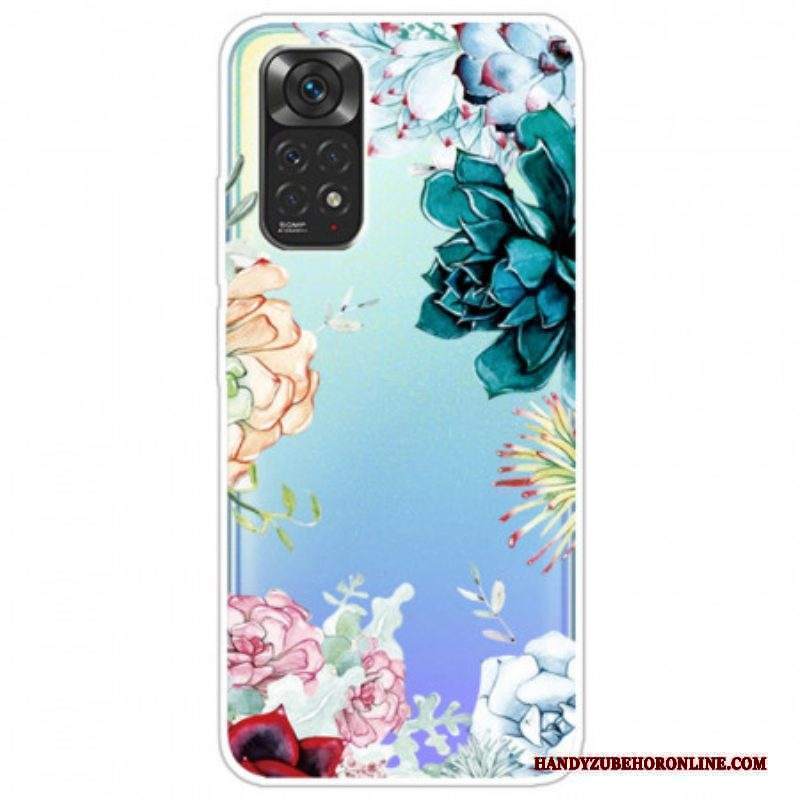 Cover Xiaomi Redmi Note 11 / 11S Fiori Dell'acquerello Senza Soluzione Di Continuità