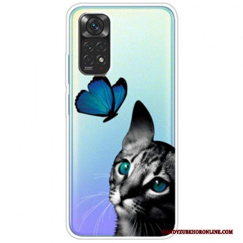 Cover Xiaomi Redmi Note 11 / 11S Gatto E Farfalla