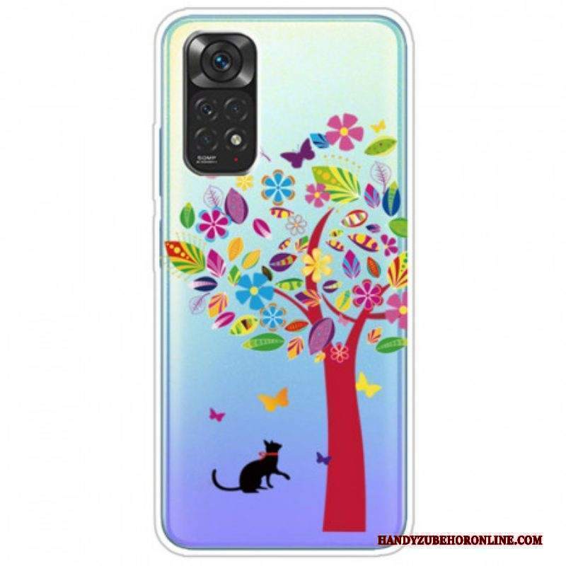 Cover Xiaomi Redmi Note 11 / 11S Gatto Sotto L'albero Colorato