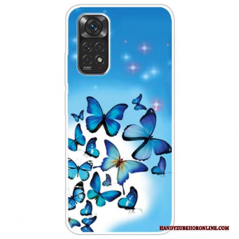 Cover Xiaomi Redmi Note 11 Pro / 11 Pro 5G Farfalle Blu