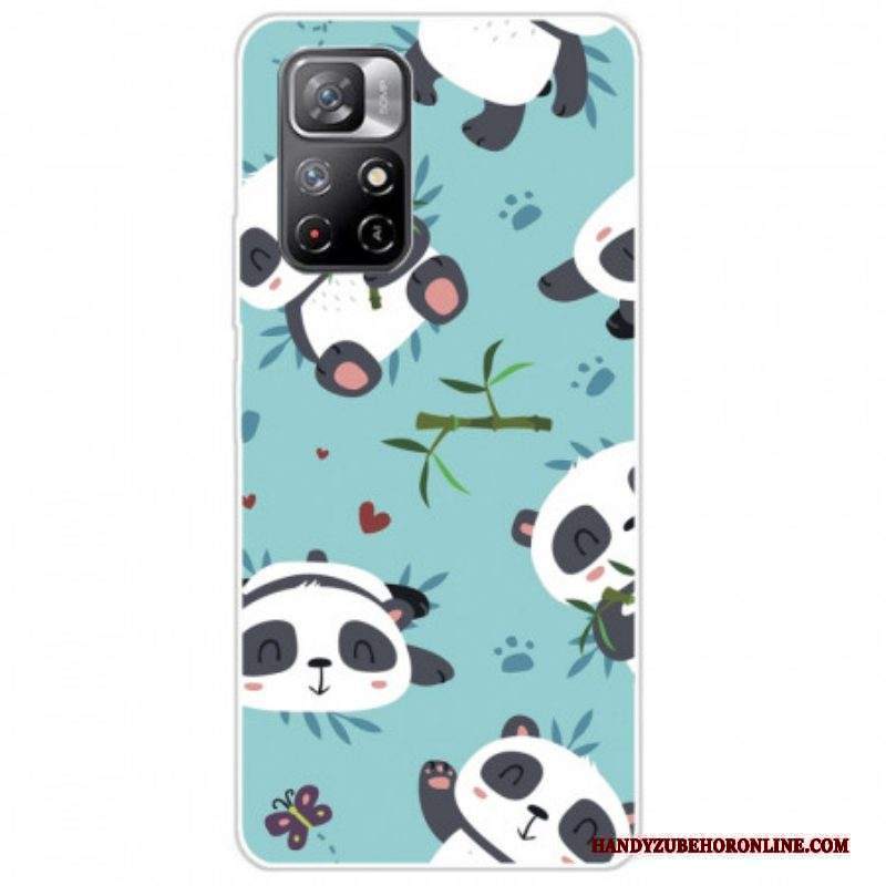 Cover Xiaomi Redmi Note 11 Pro Plus 5G Mazzo Di Panda In Silicone