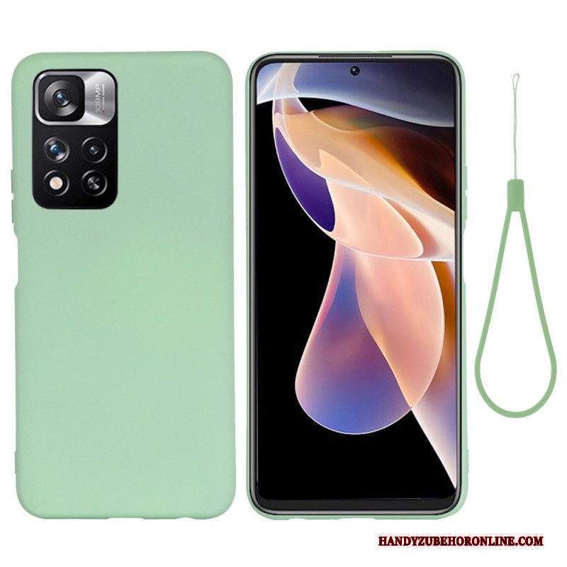 Cover Xiaomi Redmi Note 11 Pro Plus 5G Silicone Liquido Con Cordino