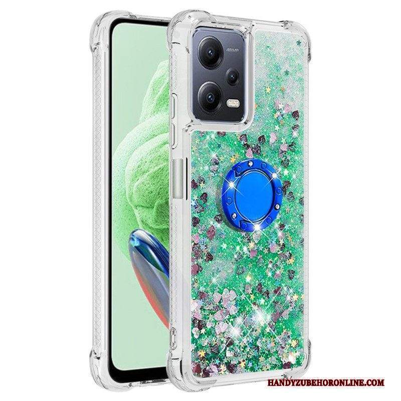 Cover Xiaomi Redmi Note 12 5G Espositore Per Anelli Con Paillettes Colorate